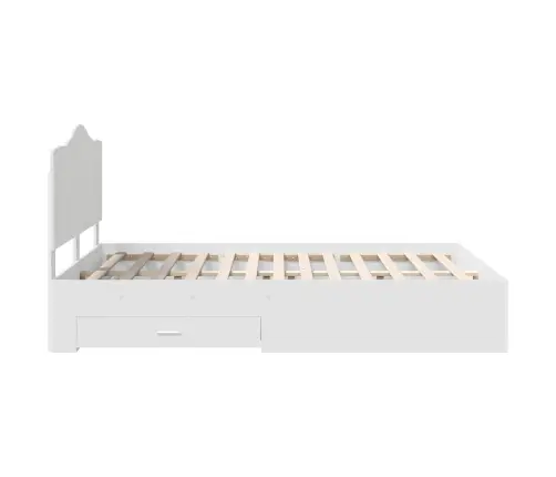 Gultas Rāmis Ar Atvilktni Balts 140 X 190 Cm Inženierijas Koks Vidaxl