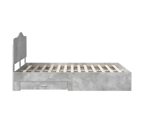 Lovos Rėmas Betono Pilka 140 X 190 Cm Apdirbta Mediena