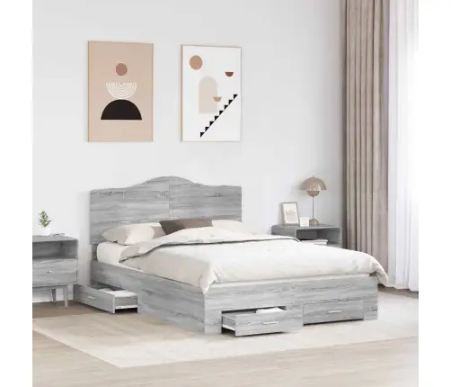 Lovos Rėmas Pilkas Sonoma 140 X 190 Cm Apdirbta Mediena