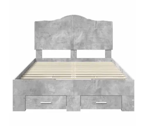 Voodi Raam Peaga Sahtliga Betoonhall 120 X 200 Cm Tehispuit