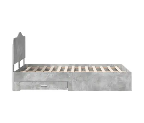 Voodi Raam Peaga Sahtliga Betoonhall 120 X 200 Cm Tehispuit