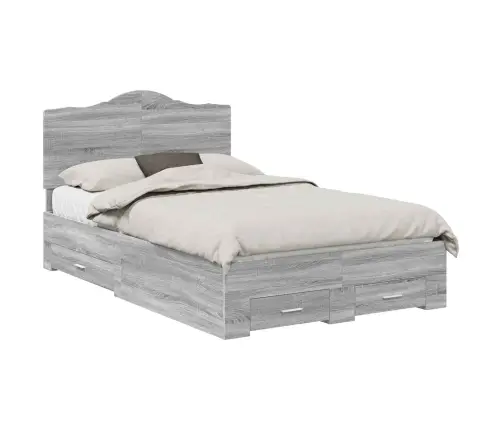 Lovos Rėmas Pilkas Sonoma 120 X 200 Cm Apdirbta Mediena