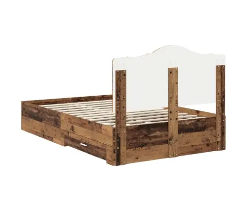 Gultas Rāmis Vecs Koks 120 X 200 Cm Inženierijas Koks Vidaxl