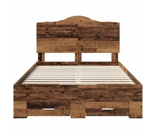 Gultas Rāmis Vecs Koks 120 X 200 Cm Inženierijas Koks Vidaxl