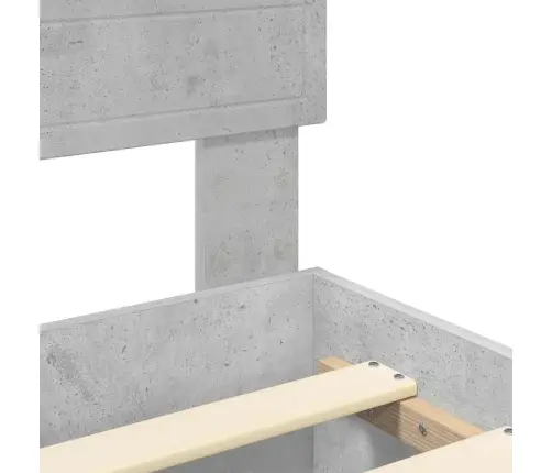 Voodi Raam Peaga Sahtliga Betoonhall 120 X 190 Cm Tehispuit