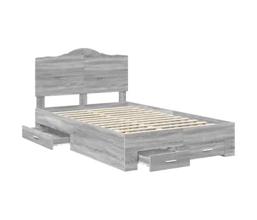 Voodi Raam Peaga Sahtliga Hall Sonoma 120 X 190 Cm Tehispuit