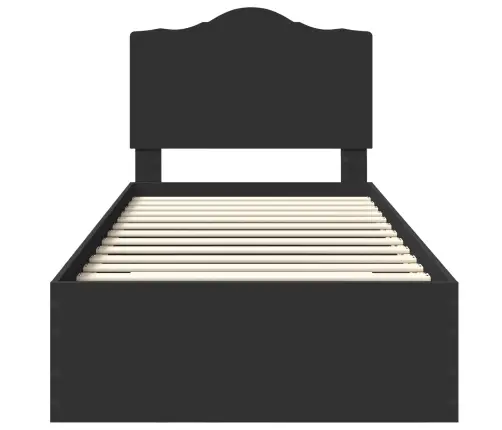 Gultas Rāmis Ar Atvilktni Melna 100 X 200 Cm Inženierijas Koks Vidaxl