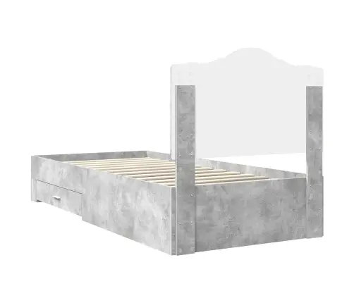 Lovos Rėmas Betono Pilka 100 X 200 Cm Apdirbta Mediena