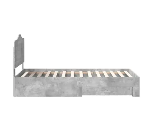 Lovos Rėmas Betono Pilka 100 X 200 Cm Apdirbta Mediena