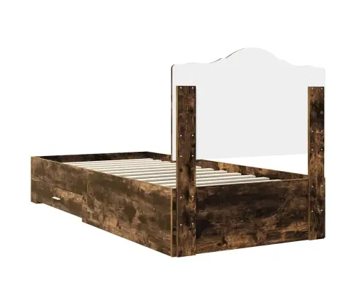 Voodi Raam Peaga Suitsetatud Tamm 100 X 200 Cm Tehispuit