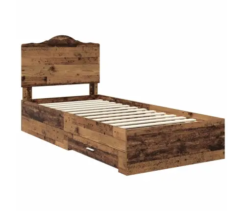 Gultas Rāmis Vecs Koks 100 X 200 Cm Inženierijas Koks Vidaxl