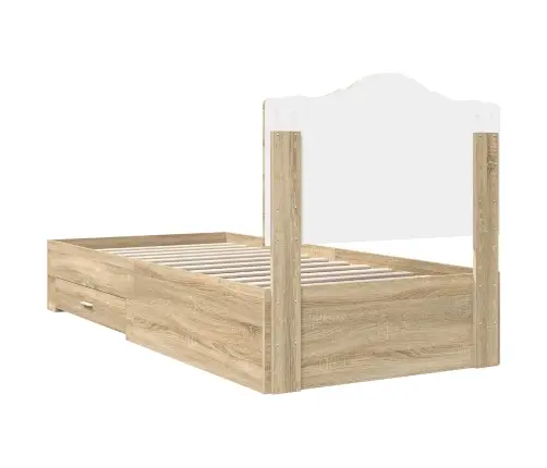 Gultas Rāmis Sonoma Ozols 90 X 200 Cm Inženierijas Koks Vidaxl