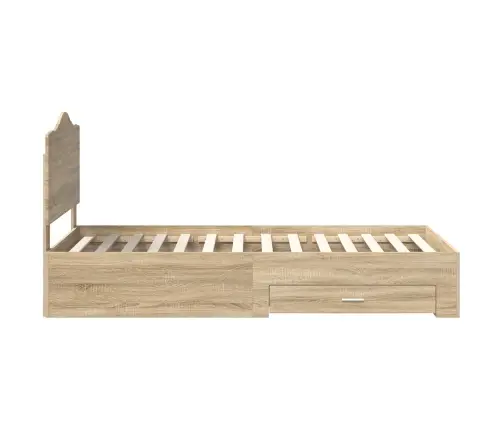 Gultas Rāmis Sonoma Ozols 90 X 200 Cm Inženierijas Koks Vidaxl