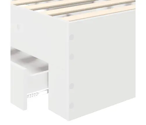 Voodi Raam Peaga Sahtliga Valge 90 X 190 Cm Tehispuit