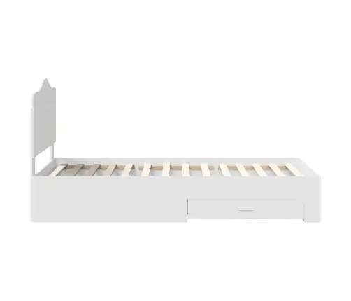 Voodi Raam Peaga Sahtliga Valge 90 X 190 Cm Tehispuit