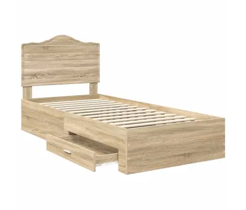 Gultas Rāmis Sonoma Ozols 90 X 190 Cm Inženierijas Koks Vidaxl