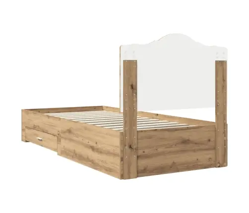 Gultas Rāmis Artisānā Ozols 90 X 190 Cm Inženierijas Koks Vidaxl