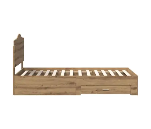 Gultas Rāmis Artisānā Ozols 90 X 190 Cm Inženierijas Koks Vidaxl