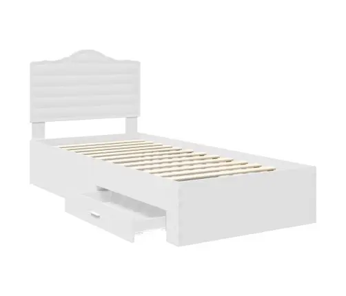 Lovos Rėmas Su Galvūgalio Balta 75 X 190 Cm Apdirbta Mediena