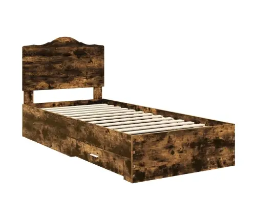 Gultas Rāmis Dūmaka Ozols 75 X 190 Cm Inženierijas Koks Vidaxl