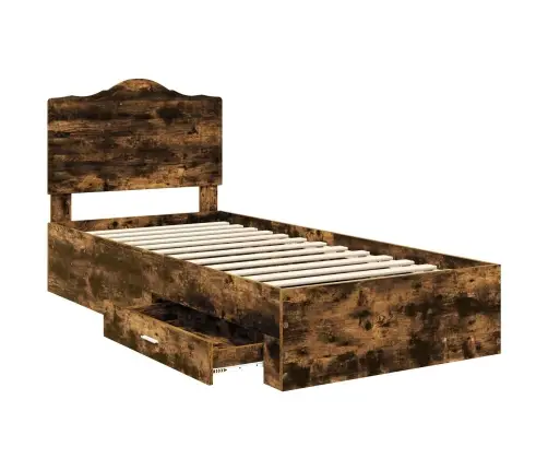 Gultas Rāmis Dūmaka Ozols 75 X 190 Cm Inženierijas Koks Vidaxl