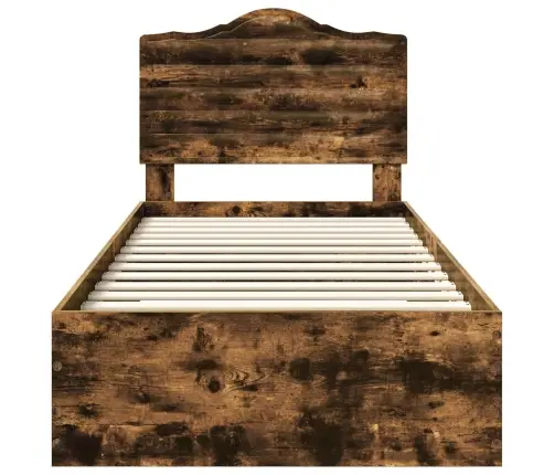 Gultas Rāmis Dūmaka Ozols 75 X 190 Cm Inženierijas Koks Vidaxl