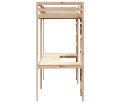 Bēniņu Gultas Rāmis Dabiska 90 X 200 Cm Ciets Priedes Koks Vidaxl