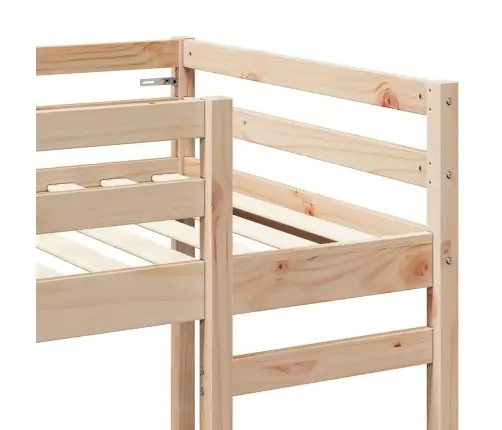Bēniņu Gultas Rāmis Dabiska 80 X 200 Cm Ciets Priedes Koks Vidaxl