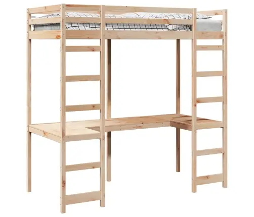 Bēniņu Gultas Rāmis Dabiska 80 X 200 Cm Ciets Priedes Koks Vidaxl