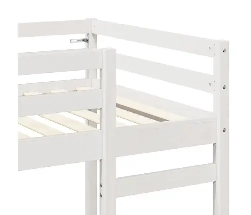 Palėpės Lovos Rėmas Balta 90 X 190 Cm Kietos Pušies Mediena