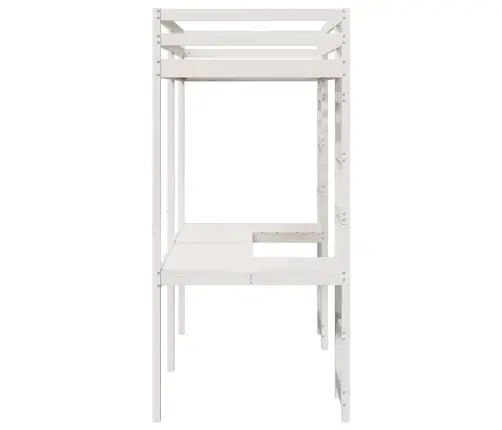 Palėpės Lovos Rėmas Balta 90 X 190 Cm Kietos Pušies Mediena