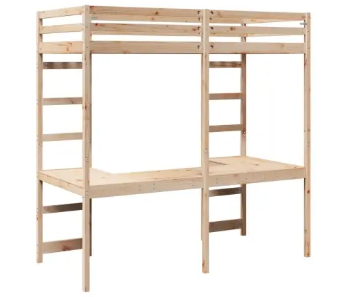 Bēniņu Gultas Rāmis Dabiska 75 X 190 Cm Ciets Priedes Koks Vidaxl