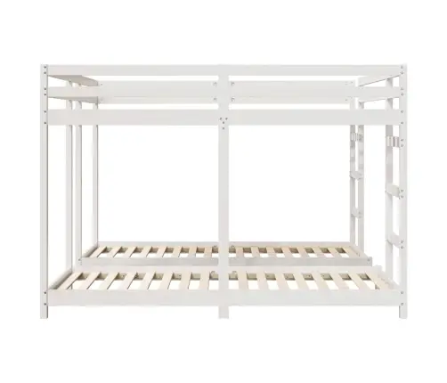 Trīsstāvu Gultas Rāmis Balts 200 X 200 Cm Ciets Priedes Koks Vidaxl