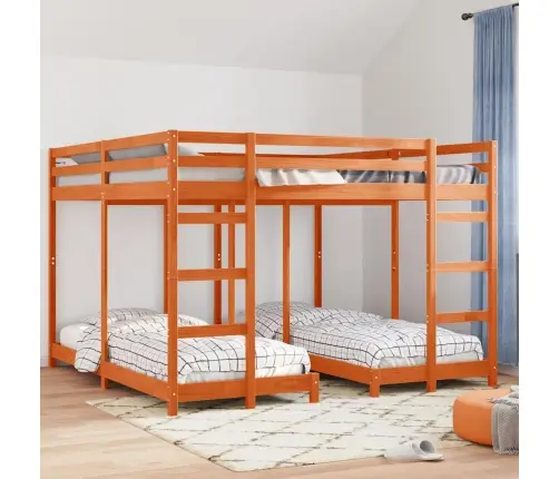 Trīsstāvu Gultas Rāmis Vaks Brūns 200 X 200 Cm Vidaxl