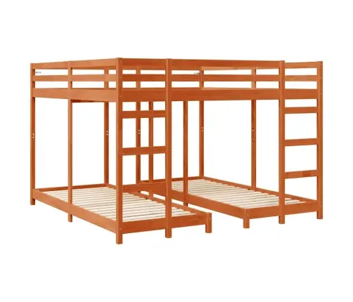 Trīsstāvu Gultas Rāmis Vaks Brūns 200 X 200 Cm Vidaxl