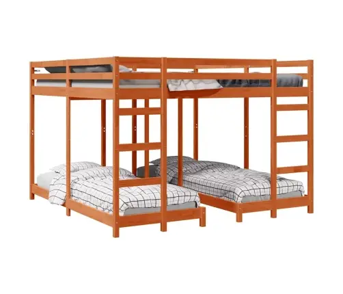 Trīsstāvu Gultas Rāmis Vaks Brūns 200 X 200 Cm Vidaxl