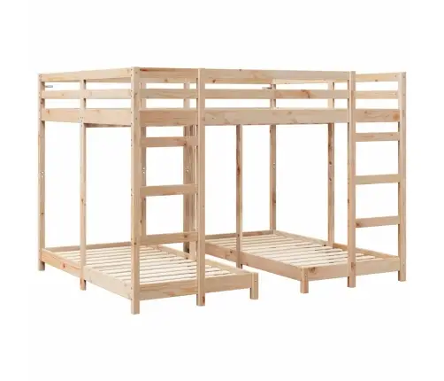 Trivietis Lovos Rėmas Ruda 160 X 200 Cm Kietos Pušies Mediena