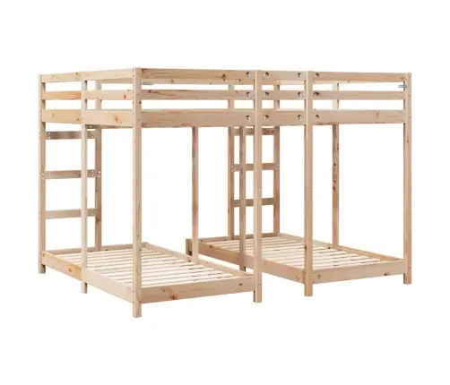 Trivietis Lovos Rėmas Ruda 160 X 200 Cm Kietos Pušies Mediena