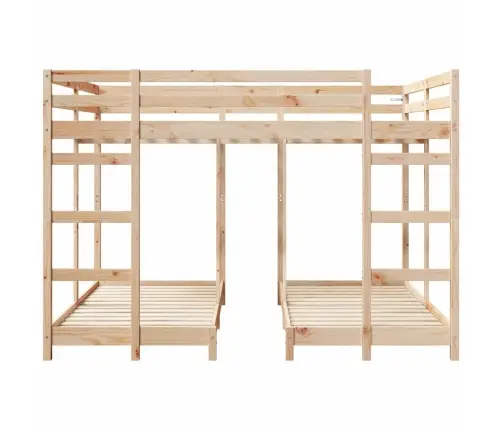 Trivietis Lovos Rėmas Ruda 160 X 200 Cm Kietos Pušies Mediena