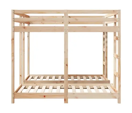 Trivietis Lovos Rėmas Ruda 160 X 200 Cm Kietos Pušies Mediena