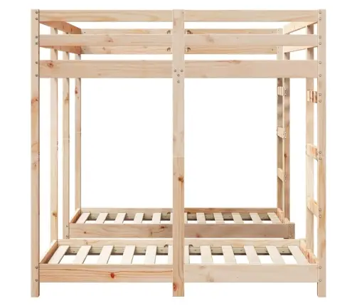 Trivietis Lovos Rėmas Ruda 140 X 200 Cm Kietos Pušies Mediena