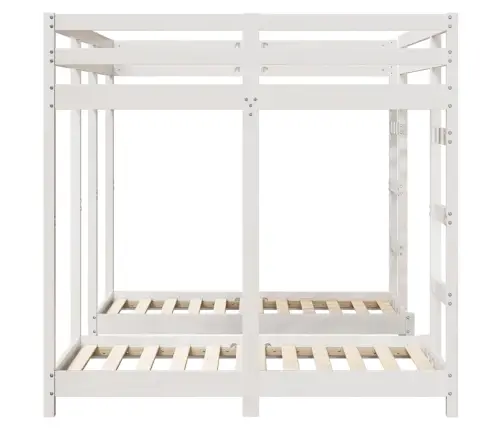 Kolmekordne Narivoodi Raam Valge 140 X 200 Cm Tahke Mänd