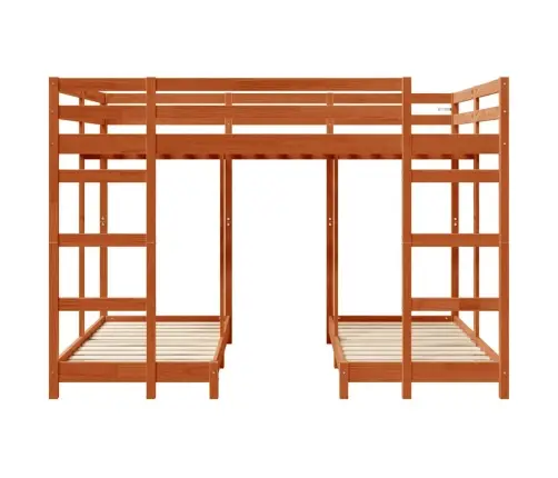 Trīsstāvu Gultas Rāmis Vaska Brūna 140 X 200 Cm Vidaxl