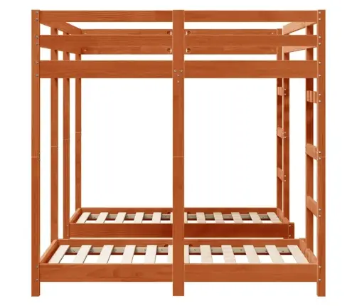 Trīsstāvu Gultas Rāmis Vaska Brūna 140 X 200 Cm Vidaxl