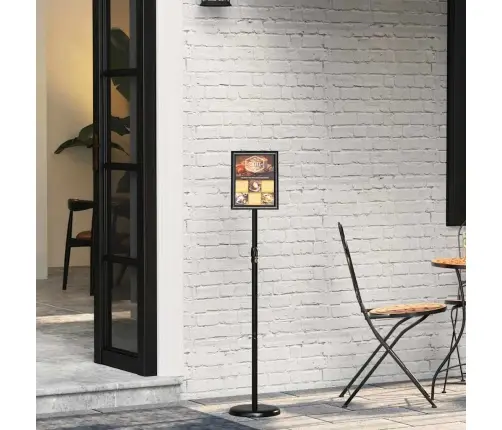 Izstāžu Stendi Melna 25 X 25 X 125 Cm Alumīnijs Vidaxl