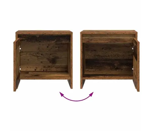 Nakts Skapītis Vecs Koks 45 X 34 X 44,5 Cm Inženierijas Koks Vidaxl