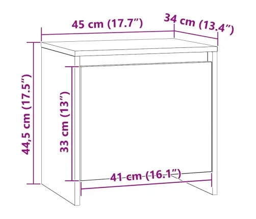 Öölambi Kapp Must Tamm 45 X 34 X 44,5 Cm Tehispuit