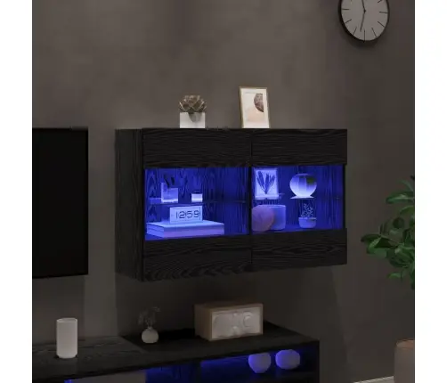 Tv Sieninė Spintelė Juodas Ąžuolas 98,5 X 30 X 60,5 Cm