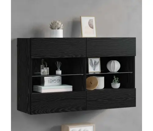 Tv Sieninė Spintelė Juodas Ąžuolas 98,5 X 30 X 60,5 Cm