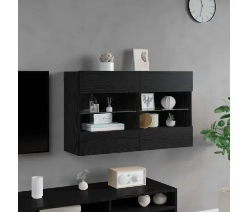 Tv Sieninė Spintelė Juodas Ąžuolas 98,5 X 30 X 60,5 Cm